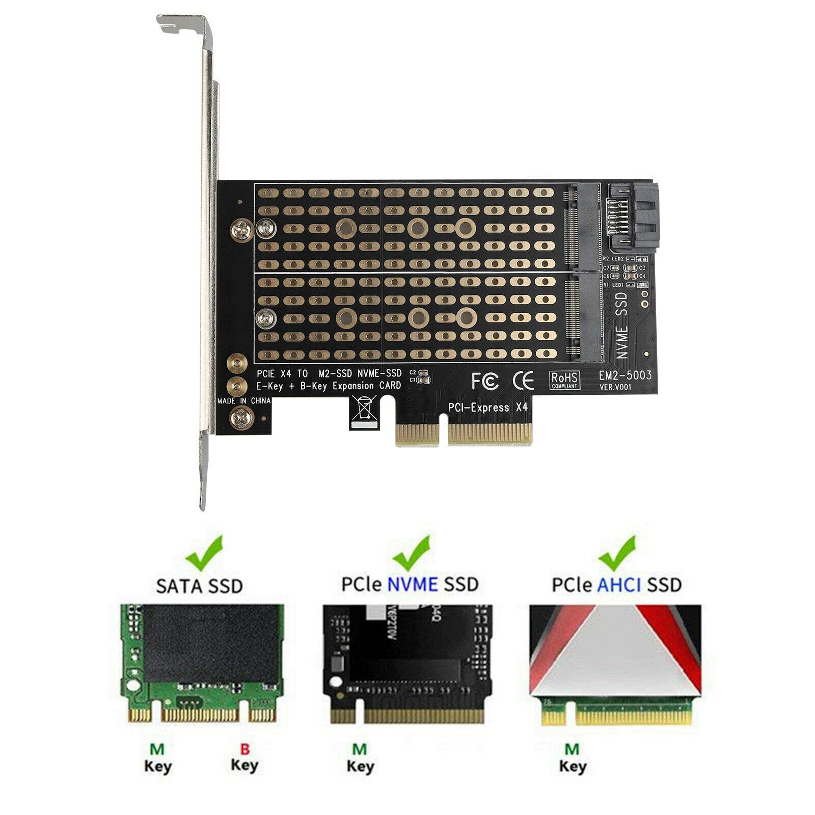 Amazon.co.jp: M.2 NGFF → デスクトップ PCIe x4 x8 x16 NVMe SATA
