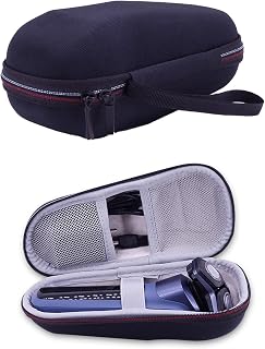 1 pieza, bolsa de almacenamiento para afeitadora eléctrica, cargador portátil, con bolsa de malla, negro