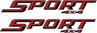 Vista 1 de Calcomanías deportivas rojas de 4 x 4: se adapta a Ford Trucks 2017-2019, 2 calcomanías incluidas de vinilo de liberación de aire