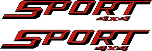 Calcomanías deportivas rojas de 4 x 4: se adapta a Ford Trucks 2017-2019, 2 calcomanías incluidas de vinilo de liberación de aire
