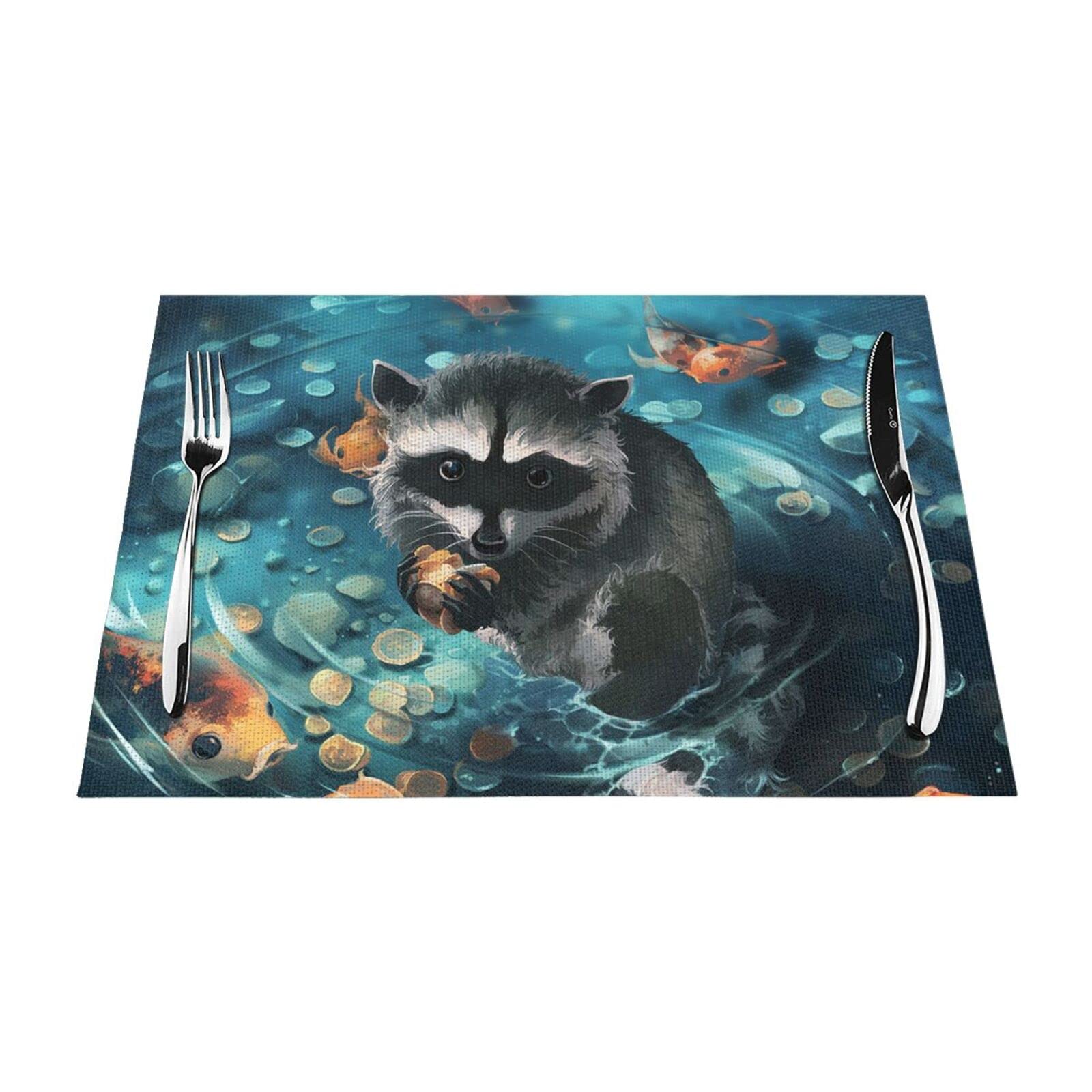 Set de table raton laveur 30,5x45,7 cm antidérapant et imperméable