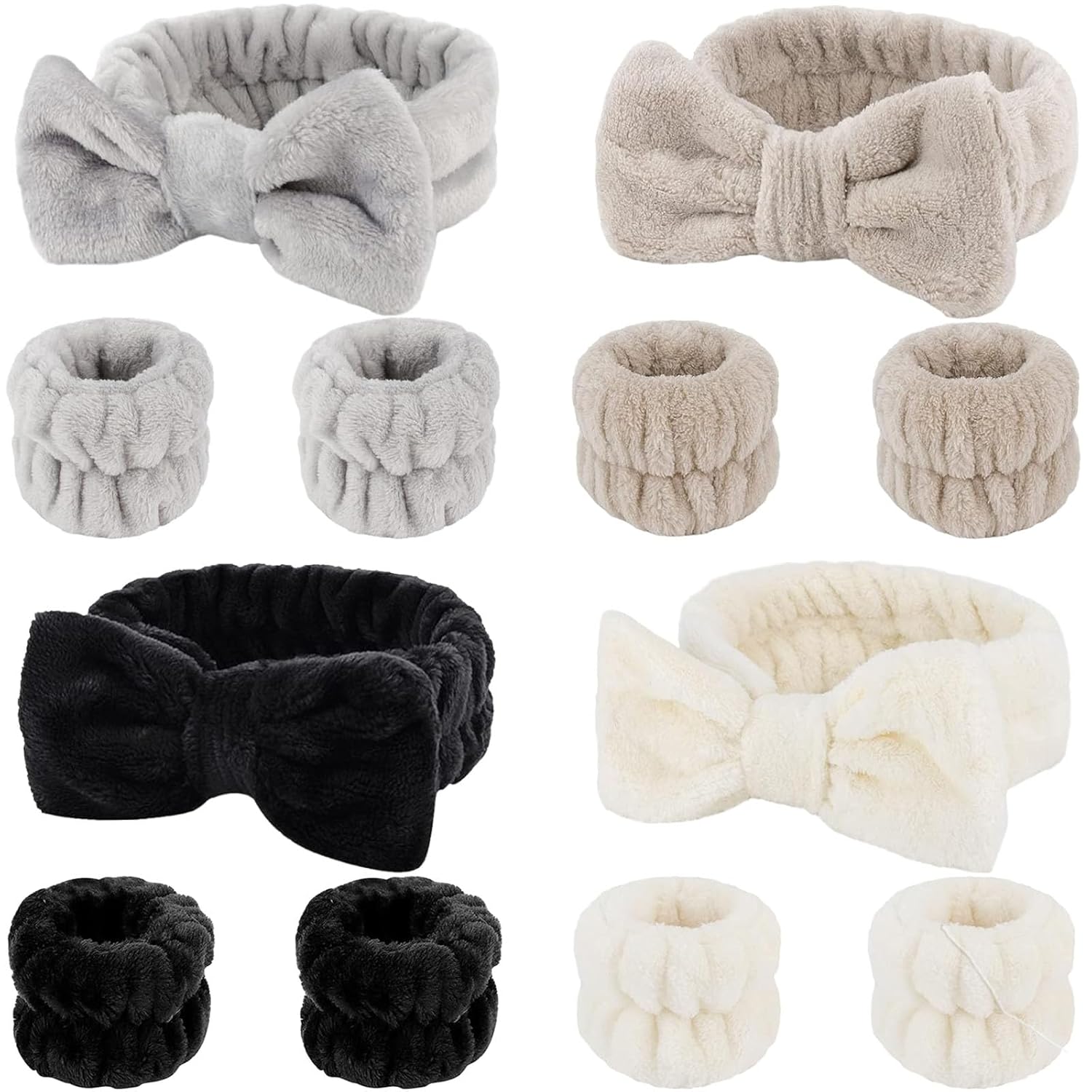 12 PCS Face Wash Headband Wristband Set for Women,...