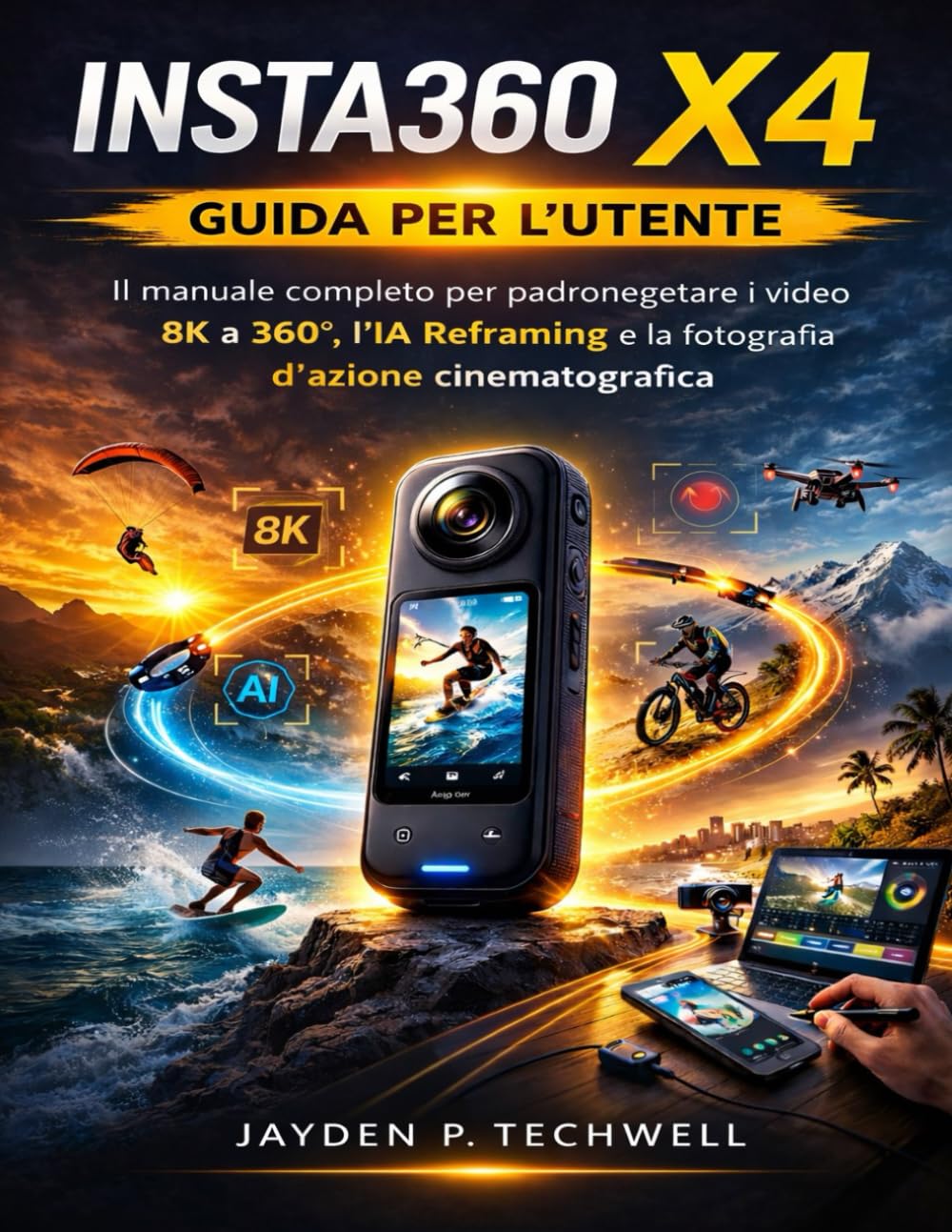 INSTA360 X4 GUIDA PER L'UTENTE: Il manuale completo per padroneggiare i video 8K a 360°, l'IA Reframing e la fotografia d'azione cinematografica