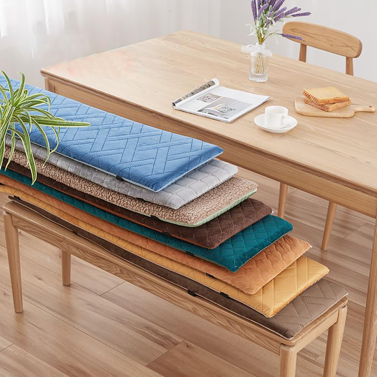 Panca versatile per interni ed esterni, 120 cm/150 cm/110 cm/90 cm x 40 cm/35 cm/30 cm, cuscino perfetto per giardino a baia, patio, sedie lunghe, altalene e portico in pelliccia - t & Sle