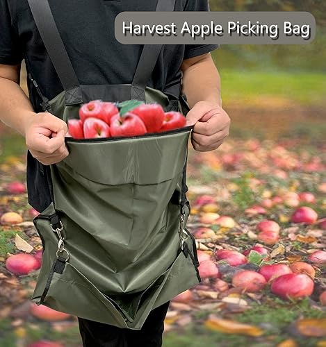 Miniatura 10 de FCOUIID Bolsa de recolección de manzanas de cosecha  Impermeable 600D Frutas Delantal Bolsa para almacenamiento de frutas para huerto al aire libre,