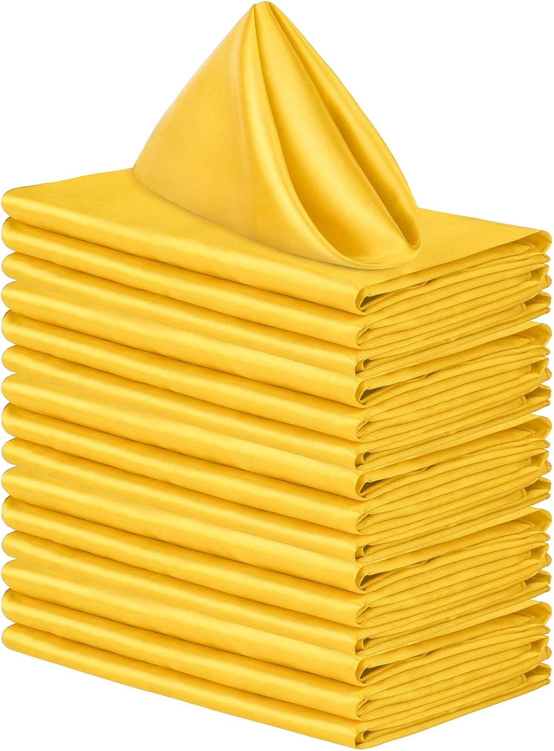 Aneco 16 Pack Square Satin Napkin Bright Silk Table Napkin Soft Smooth Fabric Table Napkin for Wedding Banquet Party Decoration, Navy Blue, 20 x 20 Inch
