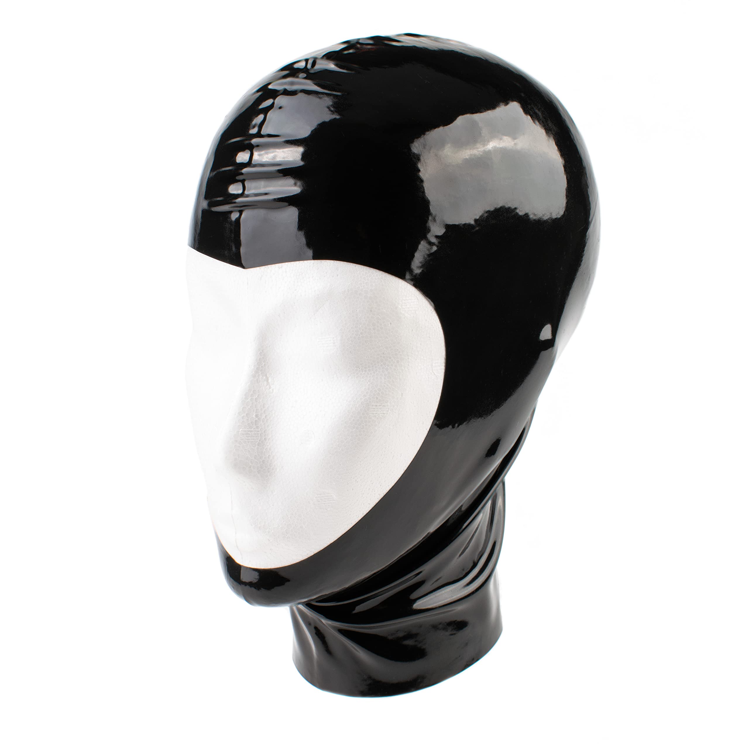 Masque en latex - Masque en latex à visage ouvert pour hommes et femmes noir 0.4mm S