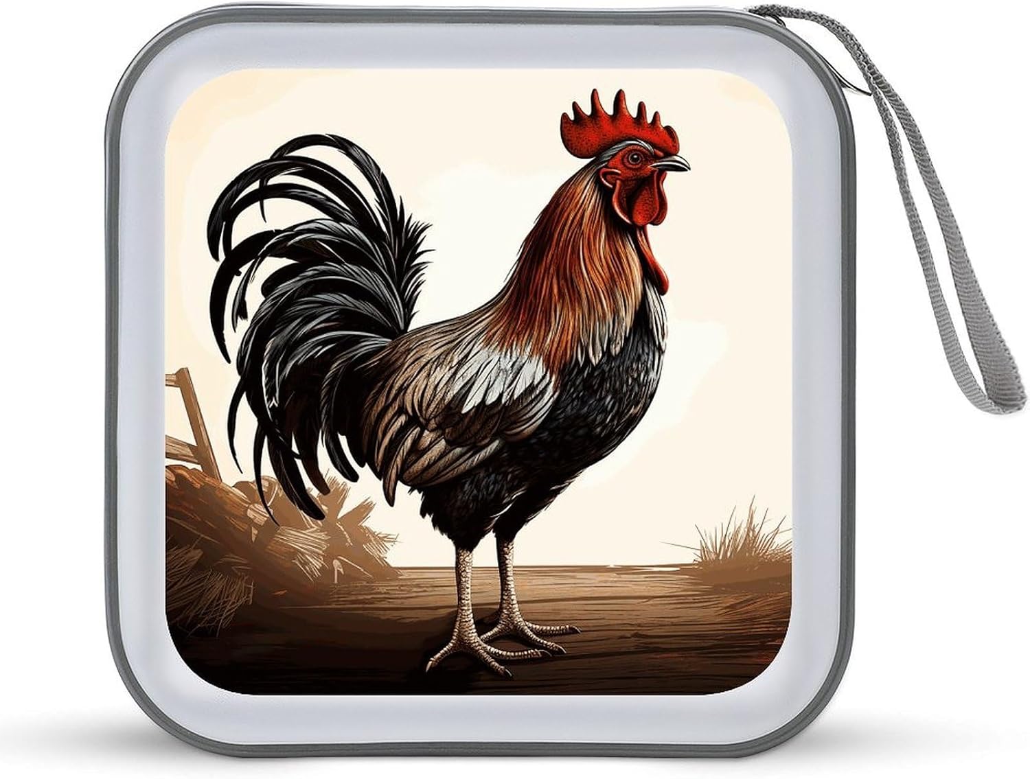 Rooster DVD Case 40 Capacity Protective Storage Organizer Binder Booklet Album Portable Disc Wallet Car CD Disk Holder Hard Plastic CD Cases CD DVD Case Holder