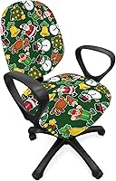 Vista 48 de Ambesonne - Funda para silla de oficina en acuarela, pinceladas abstractas con diseño de lunares, patrón geométrico grunge, fondo moteado, tela