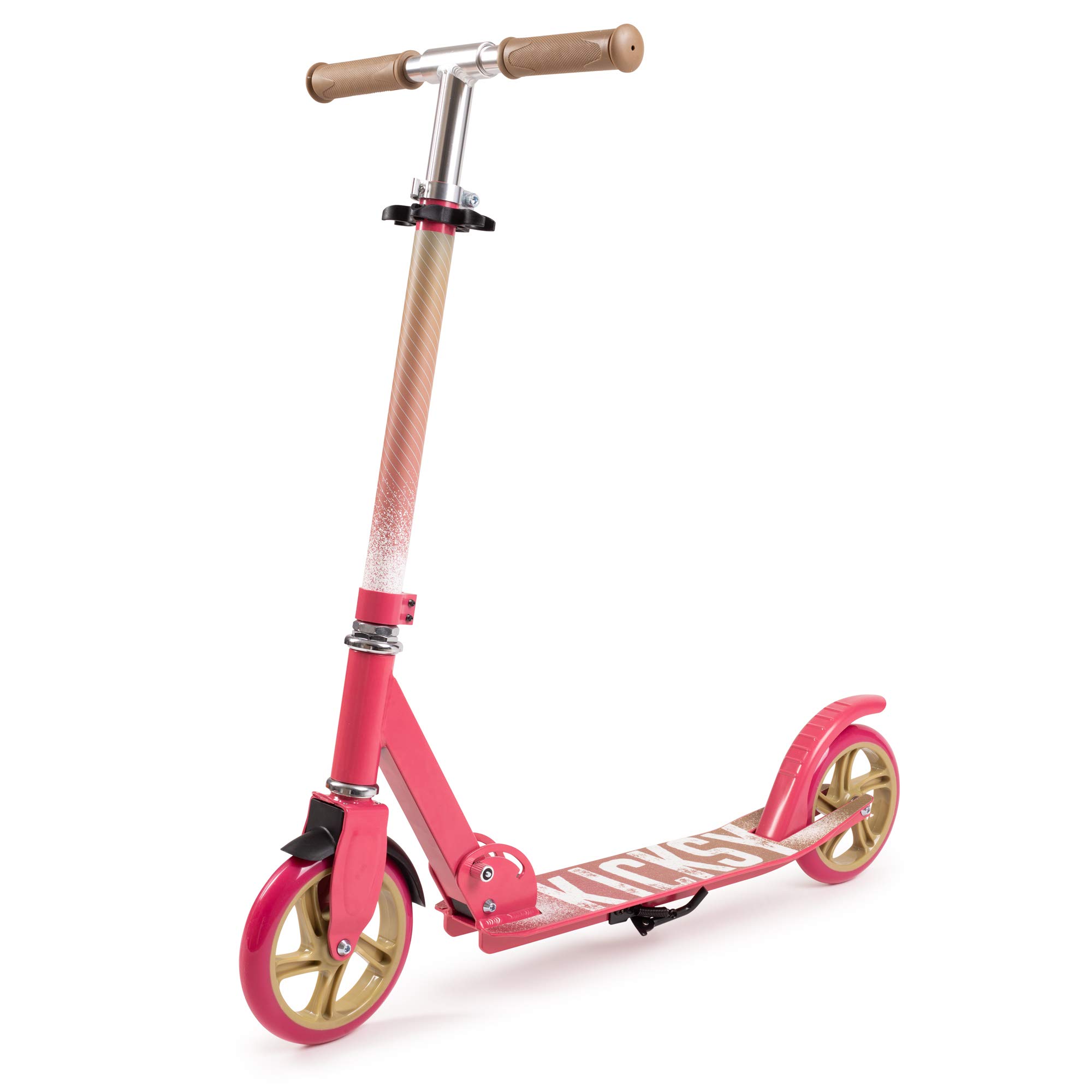 Kicksy - Kick Scooter for Kids Ages 6-12 & Scooter for Teens 12 Years and Up - Big Wheel Scooter for Stability - 2 Wheel Scooter for Boys & Girls - Foldable Kick Scooter Adult - Up to 220 lbs Miami