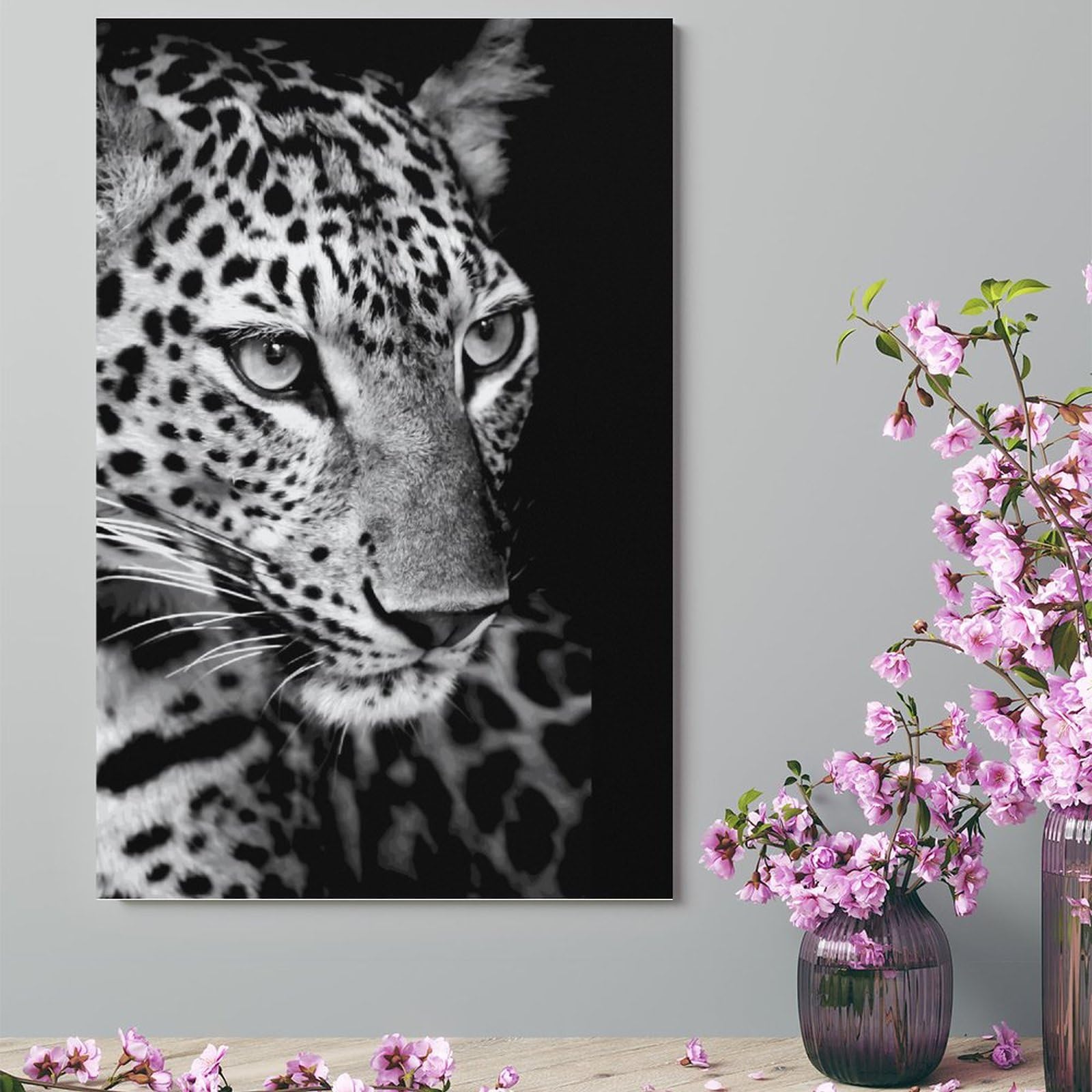 Amazon.co.jp: ヒョウ 豹 豹柄 キャンバス絵画 アートパネル アート