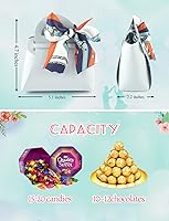 Vista 5 de NOWDER Paquete de 12 bolsas de regalo de cuero para dulces de boda con asa, cajas reutilizables de recuerdo de fiesta para baby showers, cumpleaños