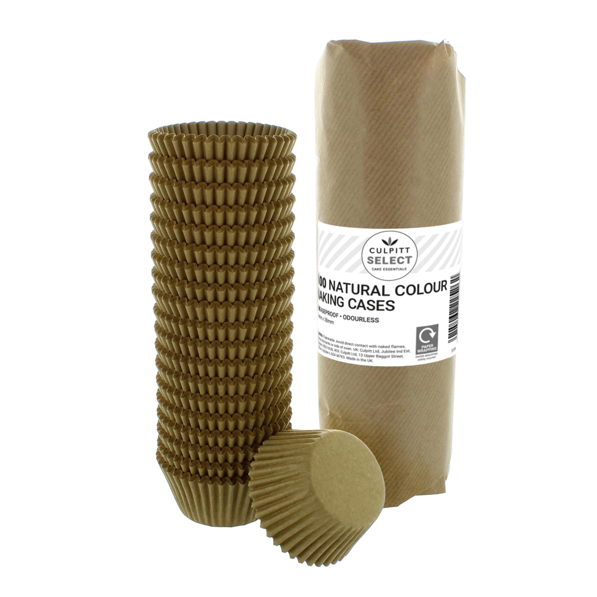 Culpitt Select Kraft Cupcake Cases - 51-38mm Baking Cups, Brown Greaseproof Paper Cases for Muffins and Cupcakes, Bulk Pack of 500