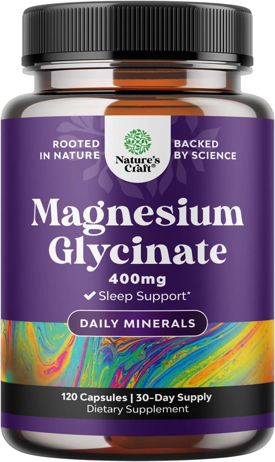 Magnesium Glycinate 400mg Mineral Supplement - Calming Magnesium Supplement for Women and Mens Natural Immune Support Bone Health Mood Support Heart Health and Muscle Recovery - 90 Count