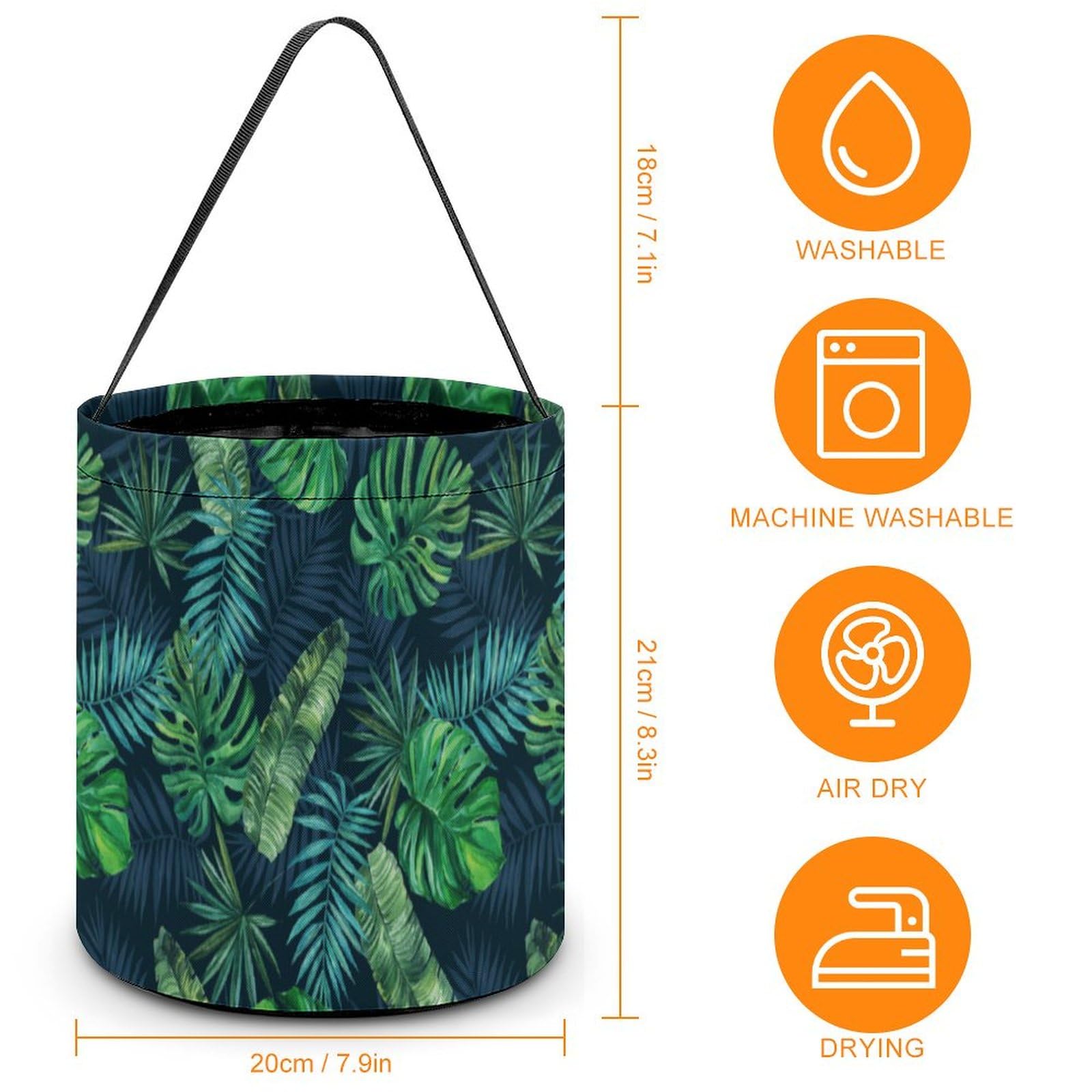 Tropical Plam Leaves Monstera Cute Easter Basket Bags Eggs Bucket Candy Tote Decorations Gifts Party Storage Bag, style