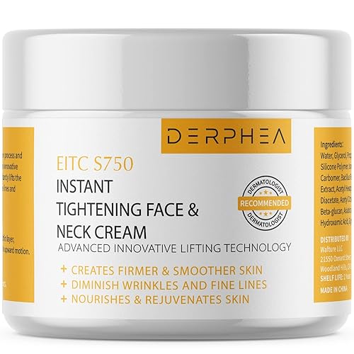DERPHEA Crema para el cuello, crema reafirmante facial, crema para tensar la cara y el cuello, crema avanzada para tensar la piel, líneas finas,