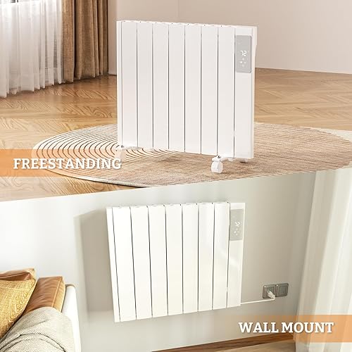 Miniatura 2 de BREEZEHEAT Calentador de panel de convección de 1500 W, calentadores eléctricos portátiles, calentadores de pared enchufables para uso en