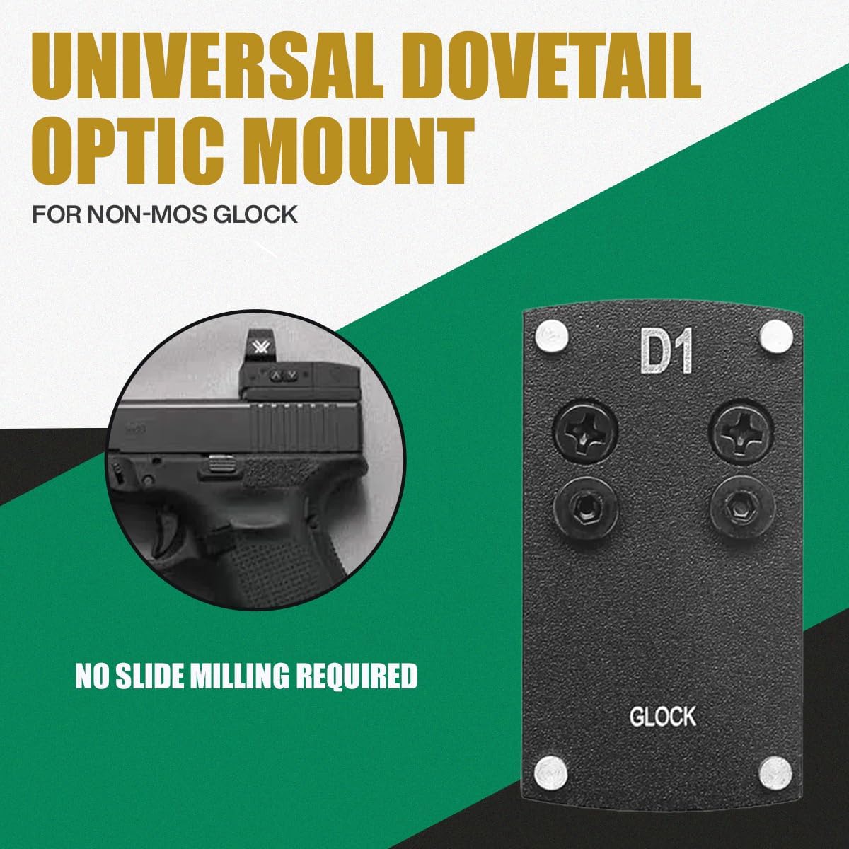 ADE Mounting Plate for All Glock(Non-MOS, Non-Aftermarket Slide), Taurus TX22 GEN2, GX4,G3C, Canik TP9SF Pistol – Compatible with Vortex Venom/Razor/Viper, Burris Fastfire,Meopta,Docter Red Dot Sight