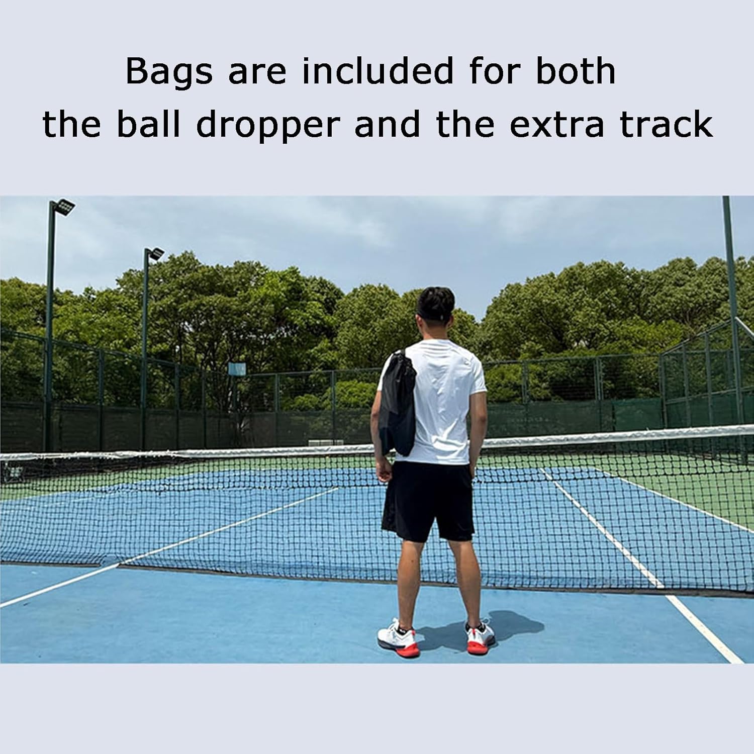 Portable Tennis Training Machine - Adjustable Height, Ideal for Beginners & Youth Players, Enhance Skills & Technique, Perfect for Solo Practice & Drills,Without Extra Track