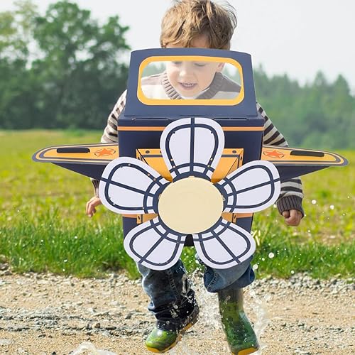 Miniatura 7 de SAFIGLE Cartón de coche con planeador de avión exterior, juego de papel, avión portátil, avión portátil, para niños y niñas, el mejor regalo de