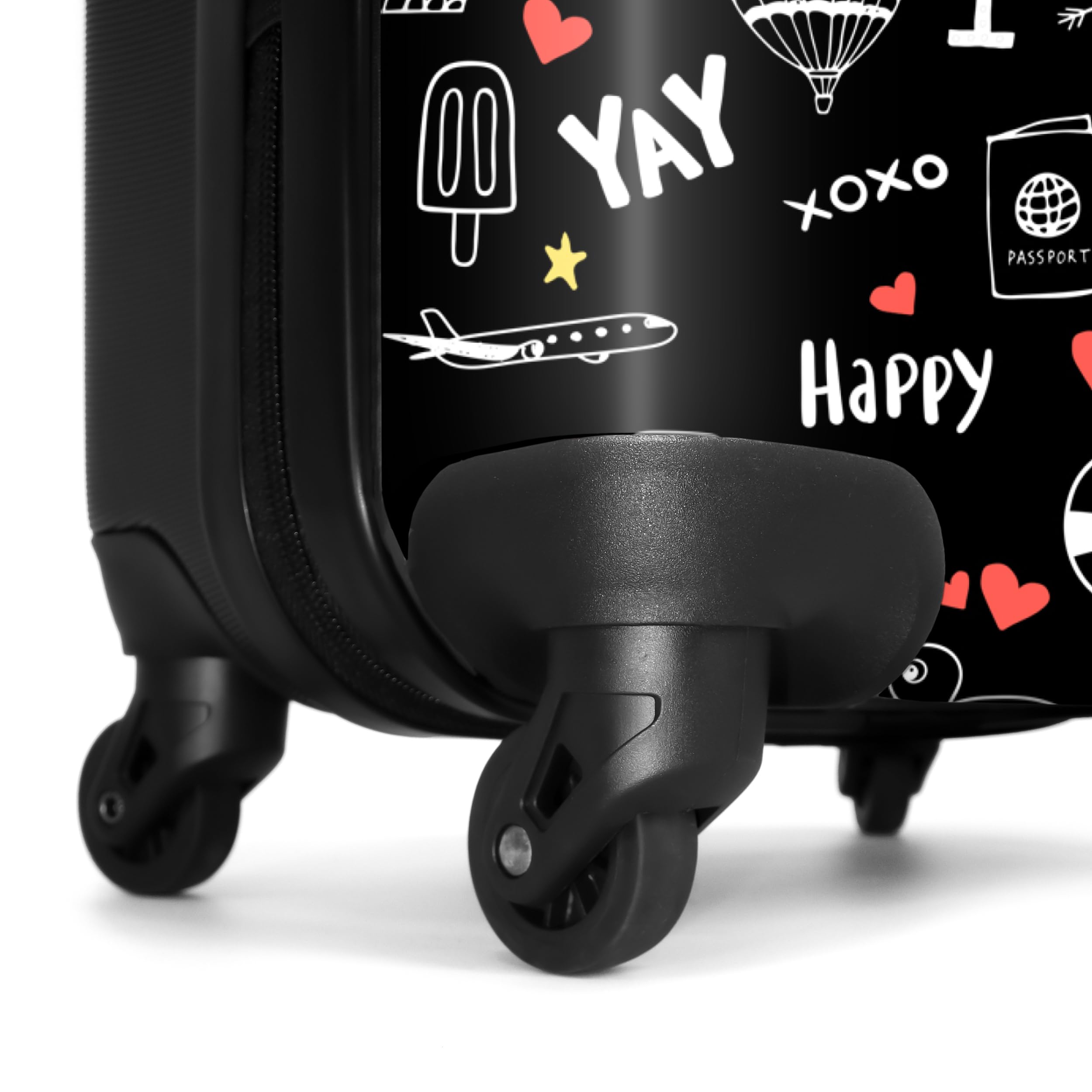 NoBoringSuitcases.com bagaglio a mano, trolley, valigia da 10 kg, rigida, leggera, valigie da viaggio per cabina, con 4 ruote girevoli, manico estensibile, robusto, 55x40x20 cm, Modello di viaggio