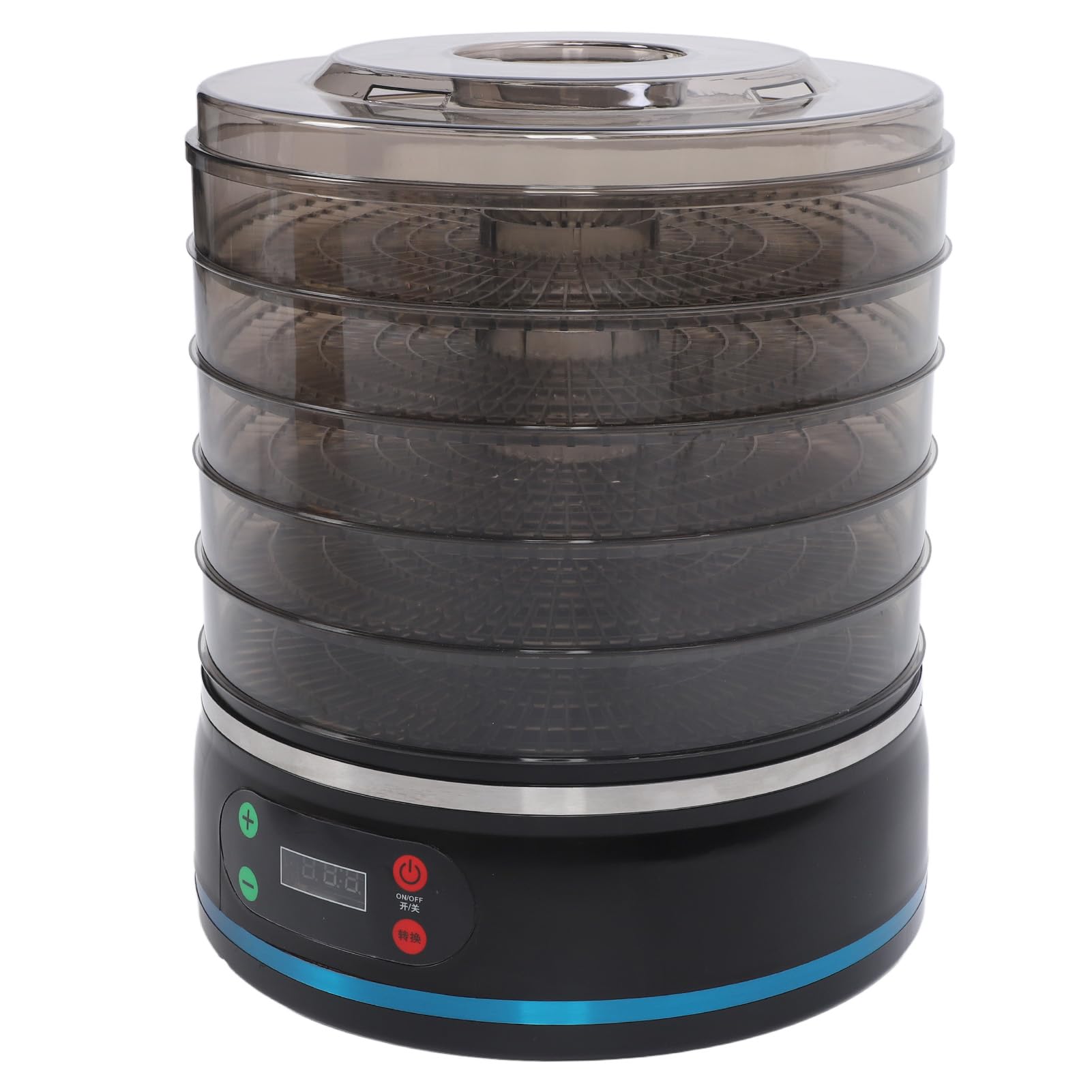 Cryfokt Máquina Deshidratadora de Alimentos Eficiente 5 Bandejas para Secar Frutas Verduras Jerky Family Essential Negro