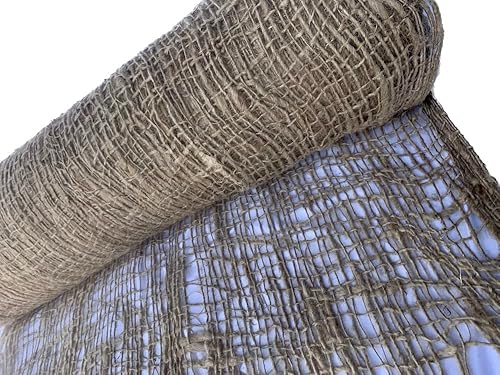 Miniatura 4 de Rollo de tela de barrera de arpillera para evitar malas hierbas, 100% yute, rollo de 225 pies de largo x 48 pulgadas de ancho, manta de malla de