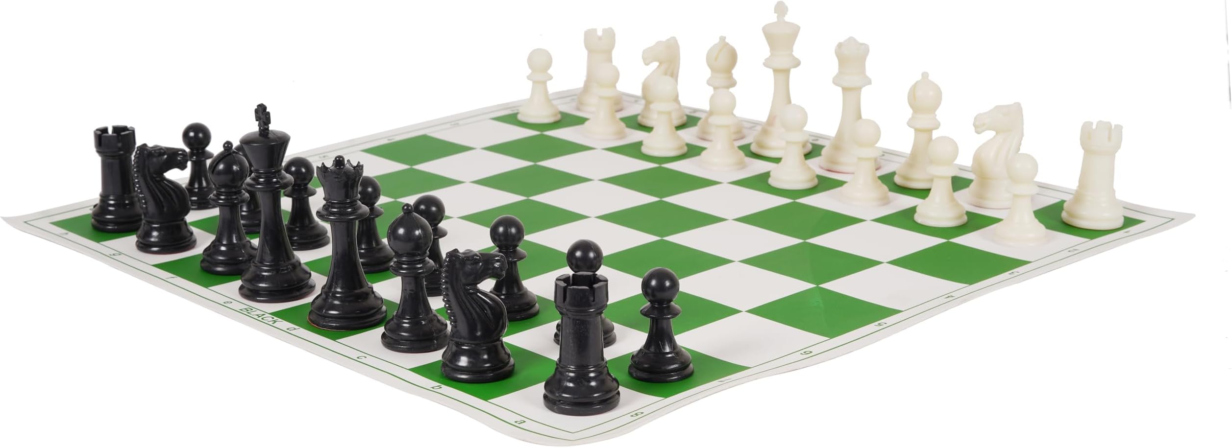 Adult 17'' X 17'' Tournament Chess Set With Vinyl Foldable Chess Board Game With Solid Plastic Pieces - Ideal For Professional Players (Multicolour)