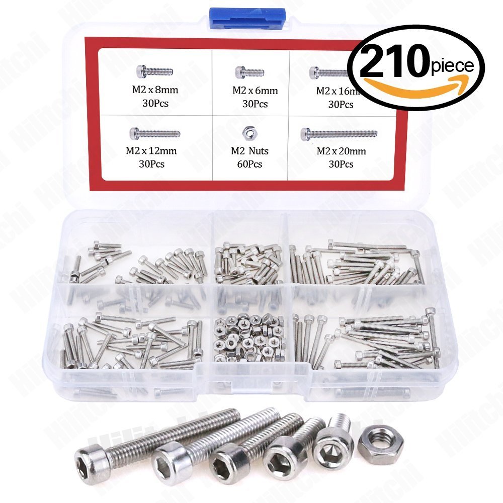 Hilitchi 420pcs M2 M3 Stainless Steel Hex Socket Head Cap Screw Bolt Nuts Assortment Kit with Box (304 Stainless Steel) by Hilitchi - Image 4