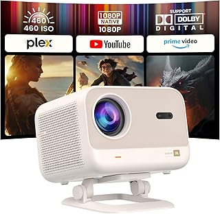 [Netflix-Licensed/Sound by JBL] Yaber L2 Plus Projector with WiFi and Bluetooth, Native 1080P Projector 4K Support, Auto Focus/Keystone Correction, Built-in Apps, Portable Proyector for Home & Outdoor
