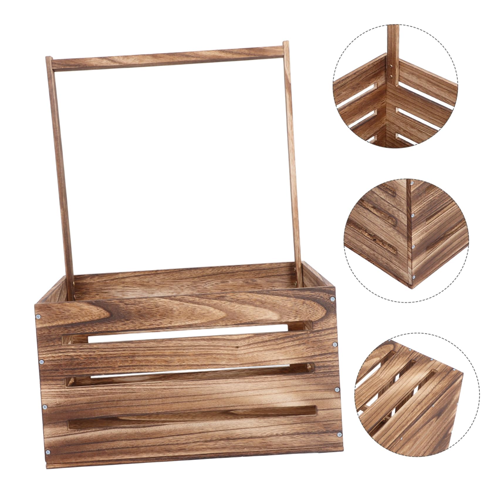 Cesta de Madera con Asa para Baby Shower y Recién Nacidos