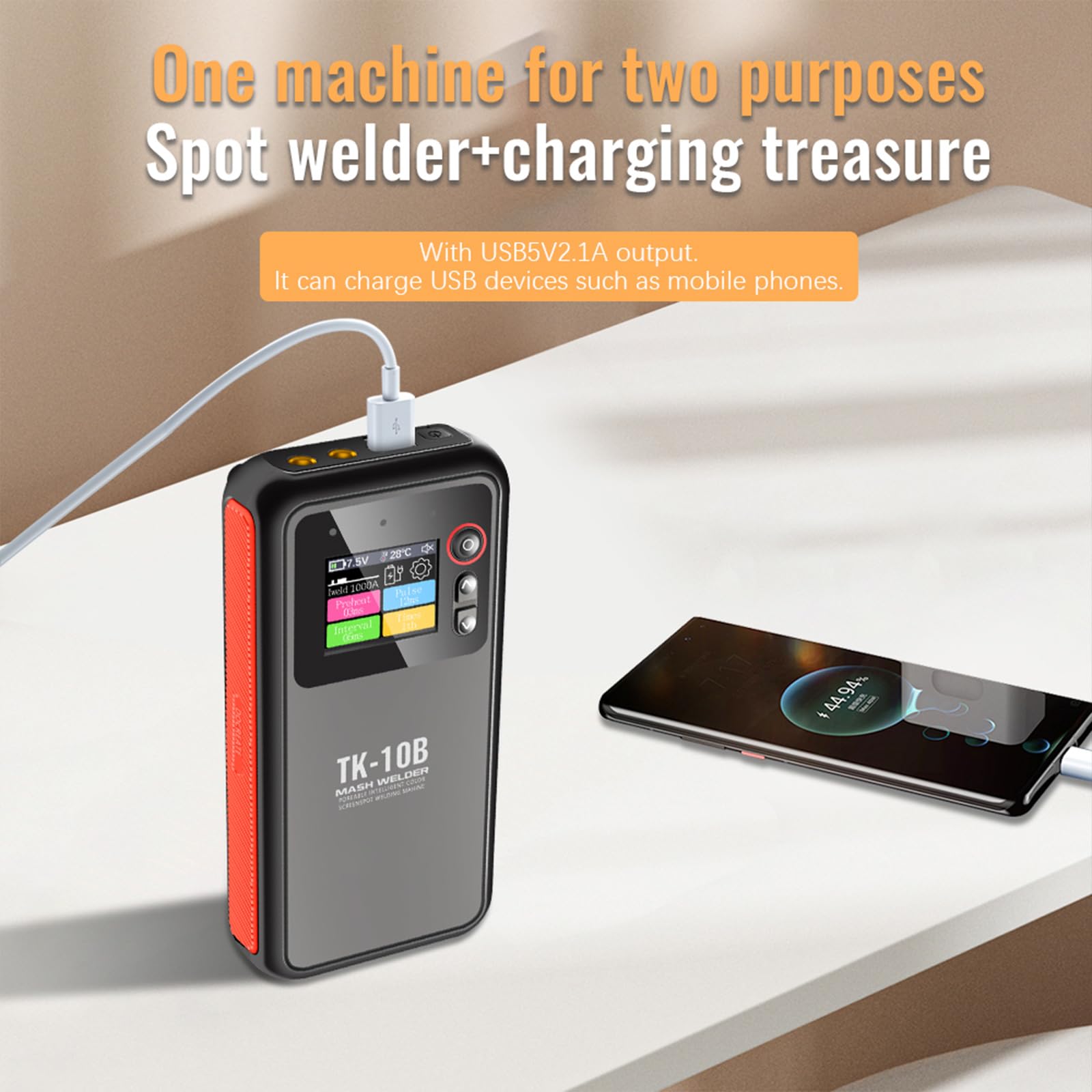 Dispositivo Avanzato per Saldatura A Punti Efficiente con Funzione Backup Alimentazione Adatto per Tecnici Telefonici Saldatore con Ricarica USB