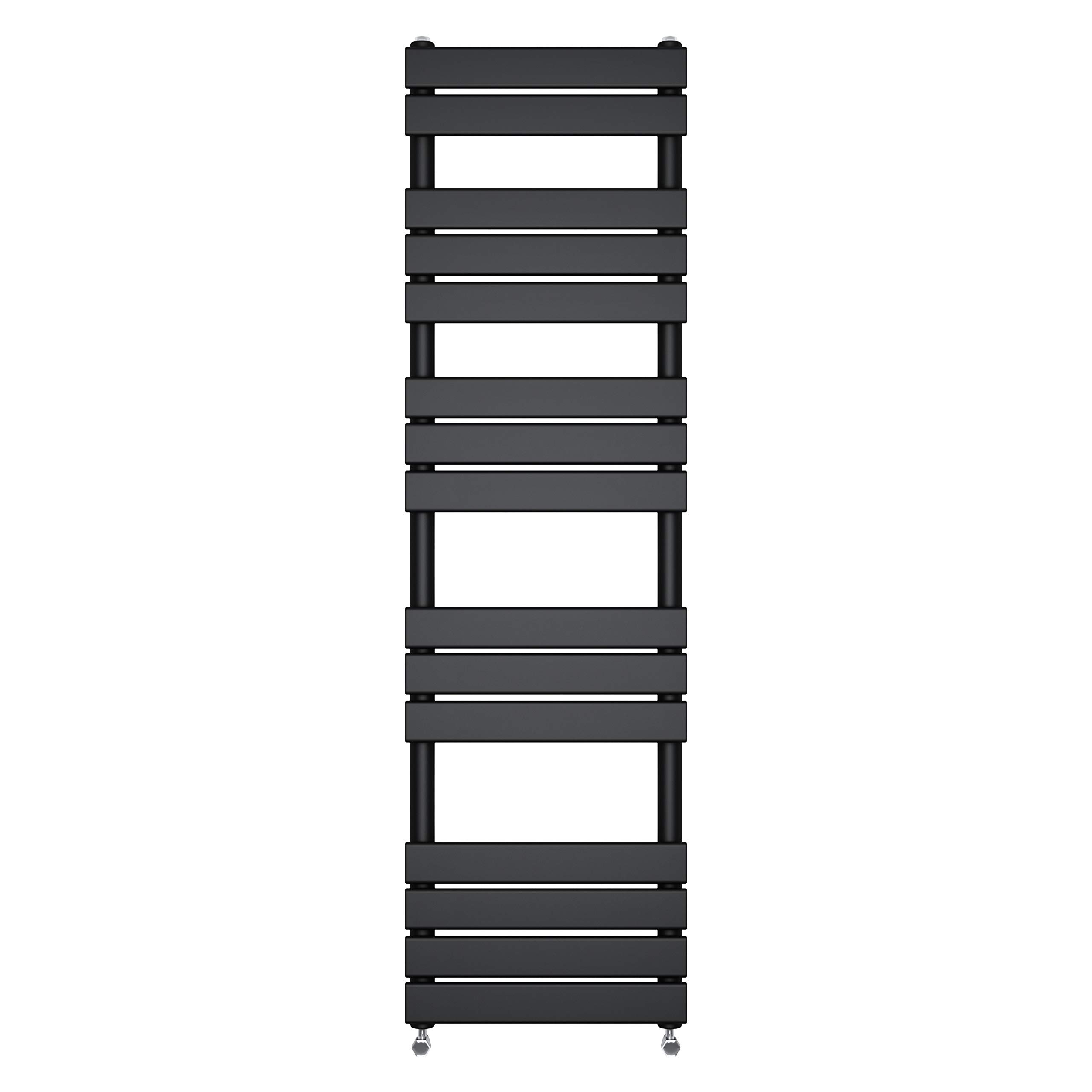 NRG Contemporary Flat Panel Bathroom Heated Towel Rail Radiator Rad Warmer for Living Room and Kitchen - 1600 x 450 Black