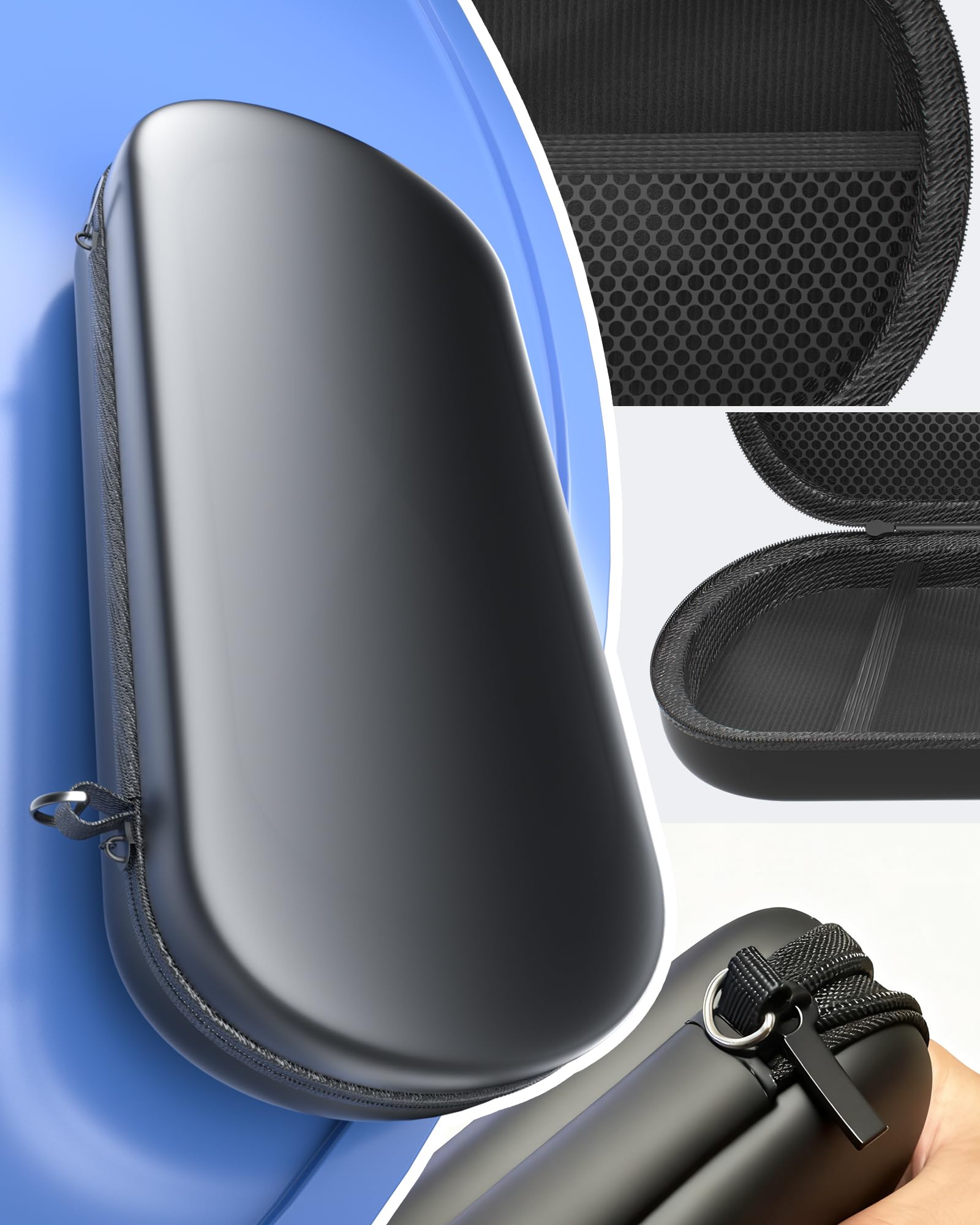 Custodia rigida in EVA per PSP 2000/3000, borsa da viaggio portatile con guscio protettivo trasparente, interno antiurto, cinturino da polso e design con doppia cerniera