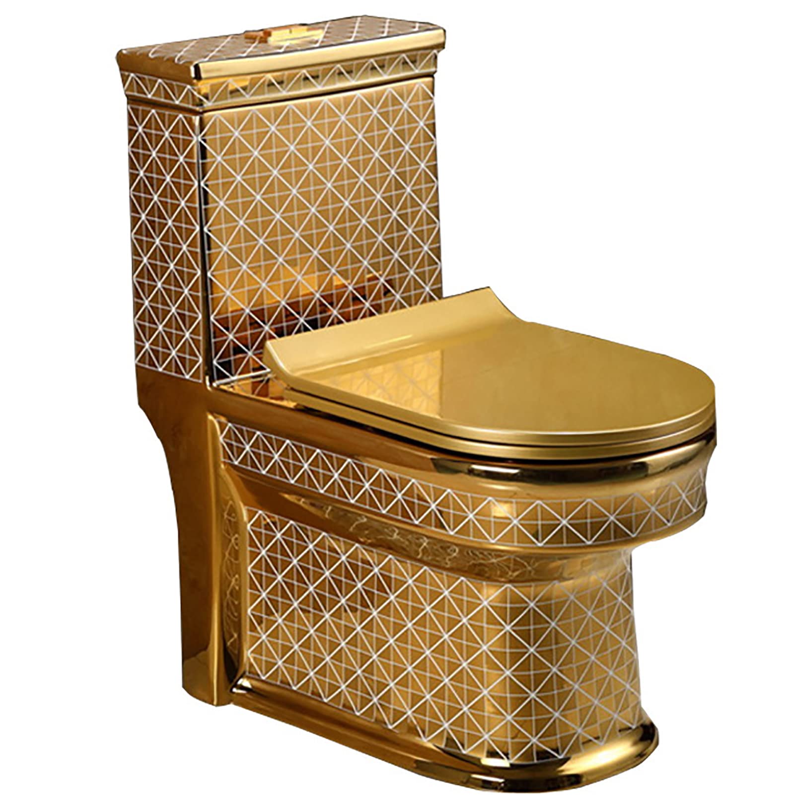 Inodoro dorado Comfort Height Inodoro inteligente alargado de doble descarga de una pieza Super Whirlpool Baño de hotel Desodorante de bombeo Inodoro de cerámica,A305,680x380x760mm