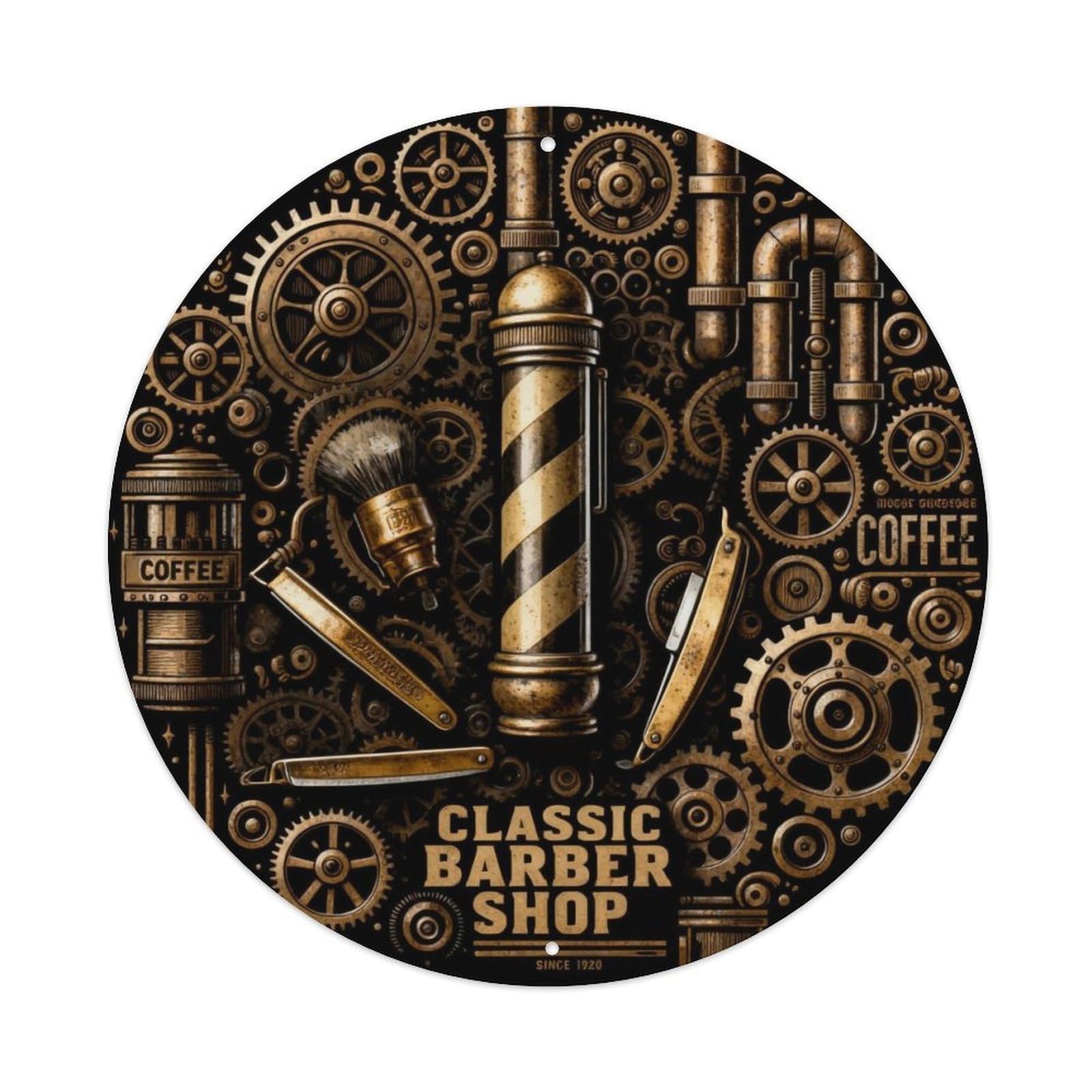 CLASSIC BARBER SHOP Metal Tin Sign Plaque