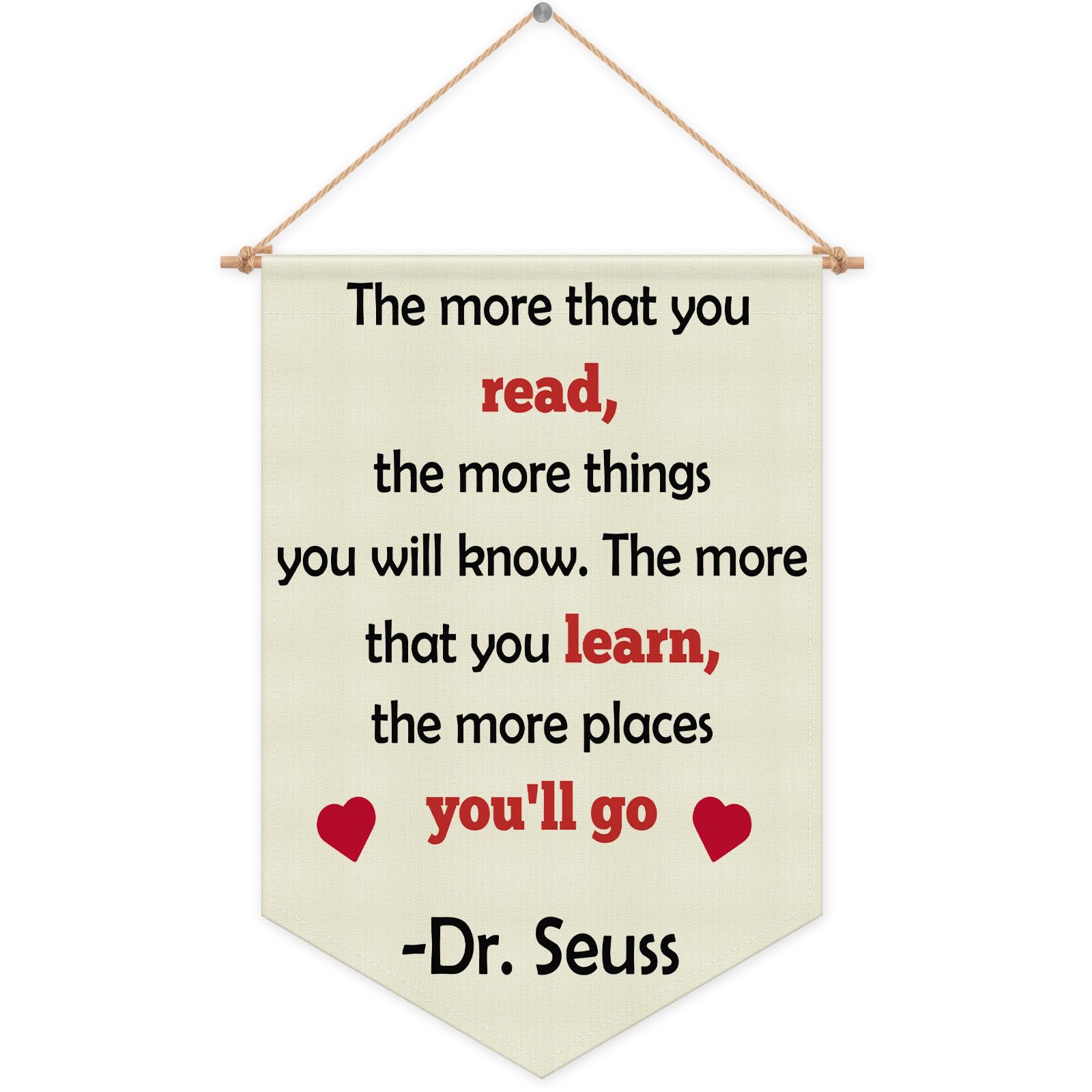 Read Room Decor Motivational Hanging Pennant Flag Inspirational Quotes Banner for Read Corner Decor Nursery Kids Room Office Decoration Gifts for Reading Lovers Girl Boy Christmas Birthday Gifts