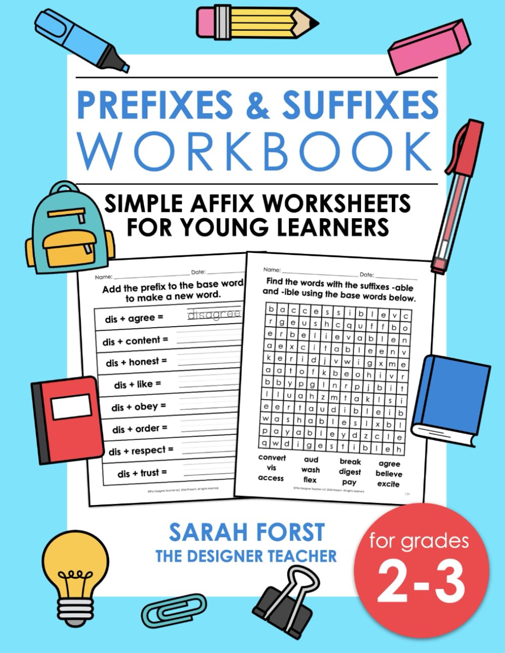 Prefixes and Suffixes Workbook: Simple Affix Worksheets For Young Learners (Phonics Workbooks)