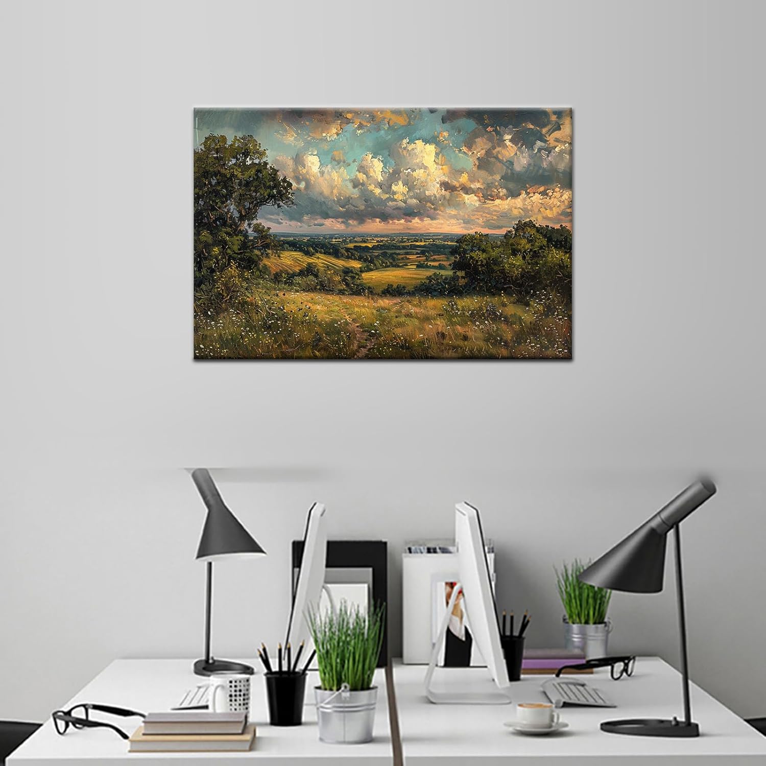 Tiger Canvas Wall Art Wildlife Animal Painting Tiger Poster Print Wall Decor Colorful Animal Picture for Modern Home Bedroom Kitchen Living Room Wall Wooden Framed Ready to Hang [18''Wx24''H]