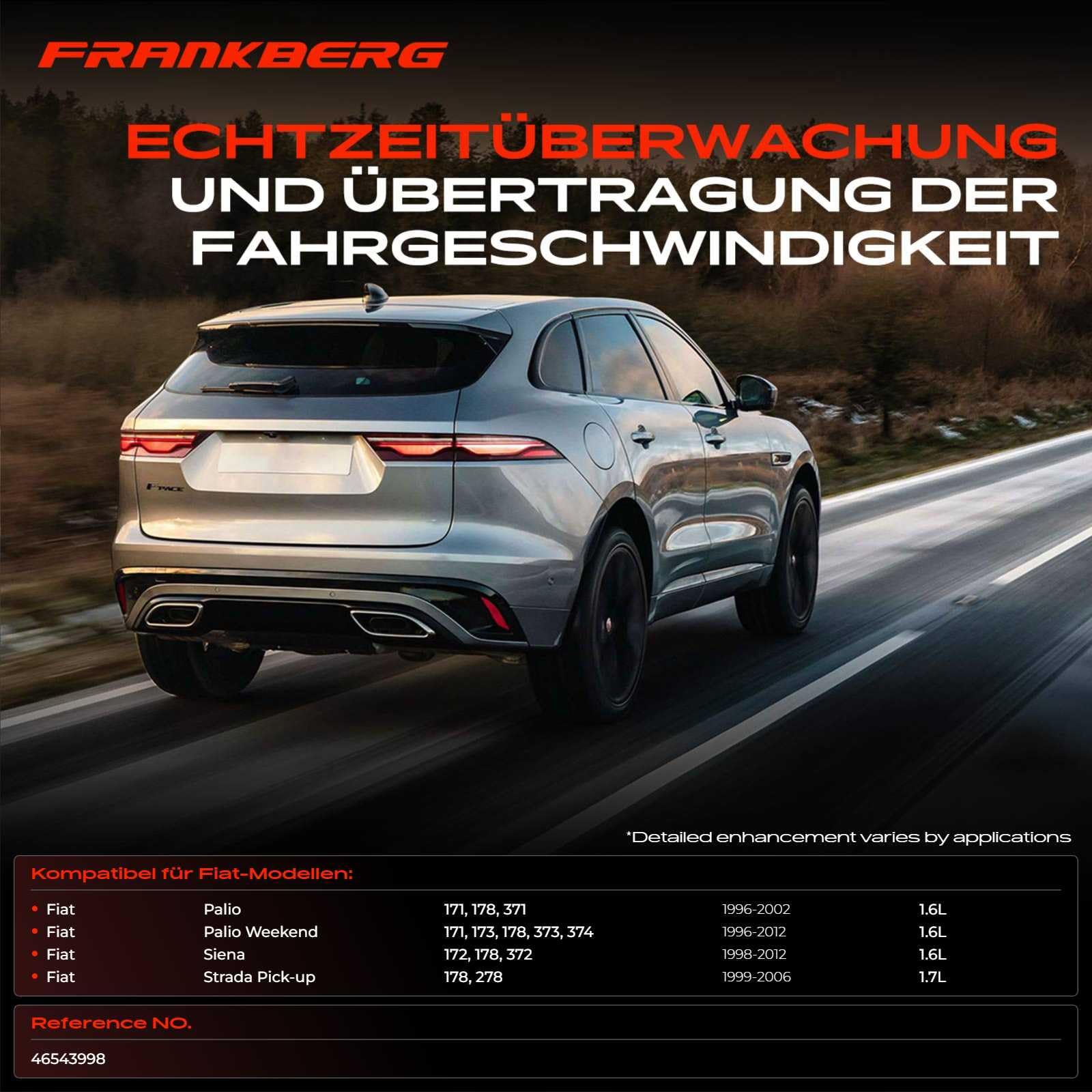 Frankberg Sensore di percorrenza Sensore albero tachimetrico Compatibile con Palio 171 178 371 Strada Pick-up 178 278 Palio Weekend 171 173 178 373 374 Replace# 46543998