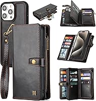 Vista 1 de Funda tipo cartera para iPhone 15 Pro, funda para iPhone 15 Pro con tarjetero, funda de cuero para iPhone 15 Pro para mujeres y hombres, funda