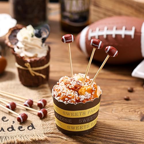 Miniatura 3 de FoldTier Púas de fútbol, palillos de dientes de cóctel, palillos de dientes de frutas, fútbol, baloncesto, béisbol, fútbol, púas de dientes de