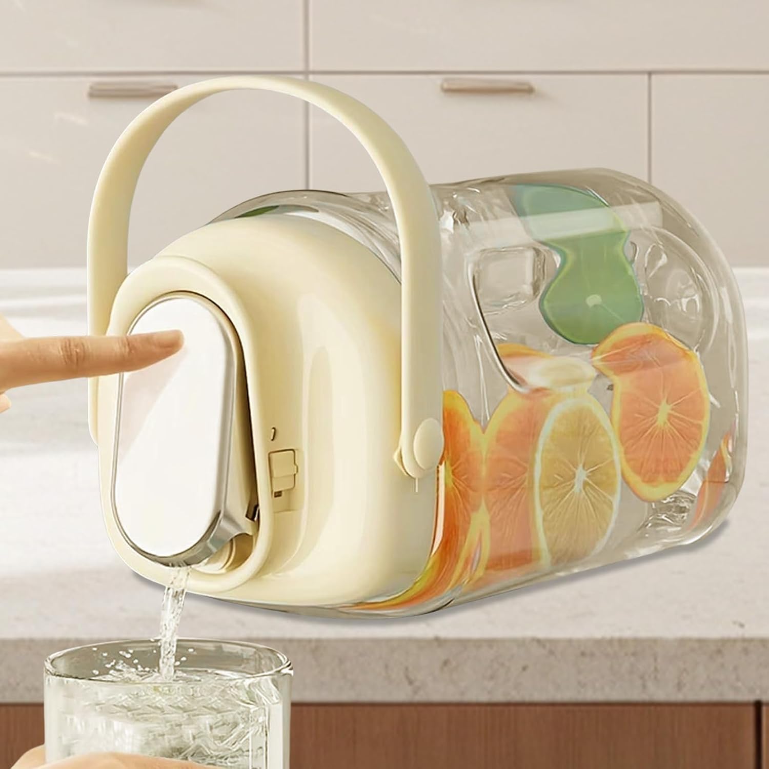 Small Drink Dispenser,Refrigerator Beverage Dispenser,0.9 Gallon Beverage and Juice Container, Refrigerator Bever Dispenser with Faucet. - Image 2