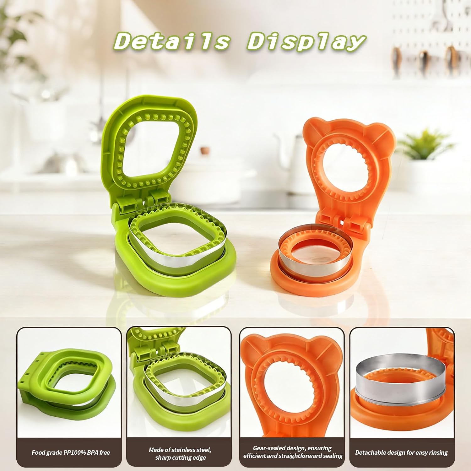 Uncrustable Sandwich Cutter, 2-Pack Sandwich Cutters for Kids Lunch