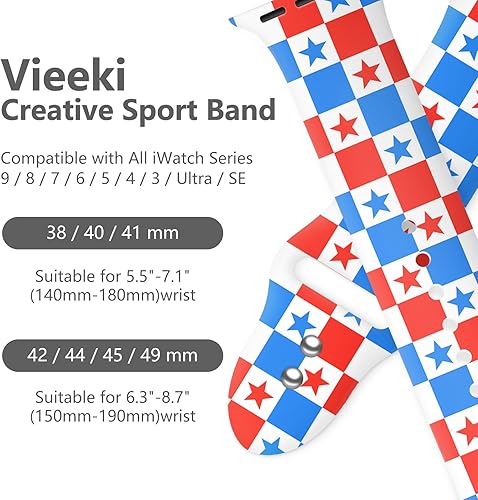 Vista 82 de Holidays - Correa de reloj compatible con Apple Watch de 1.49, 1.57, 1.61, 1.65, 1.65 y 1.73 pulgadas, correa de reloj inteligente de silicona