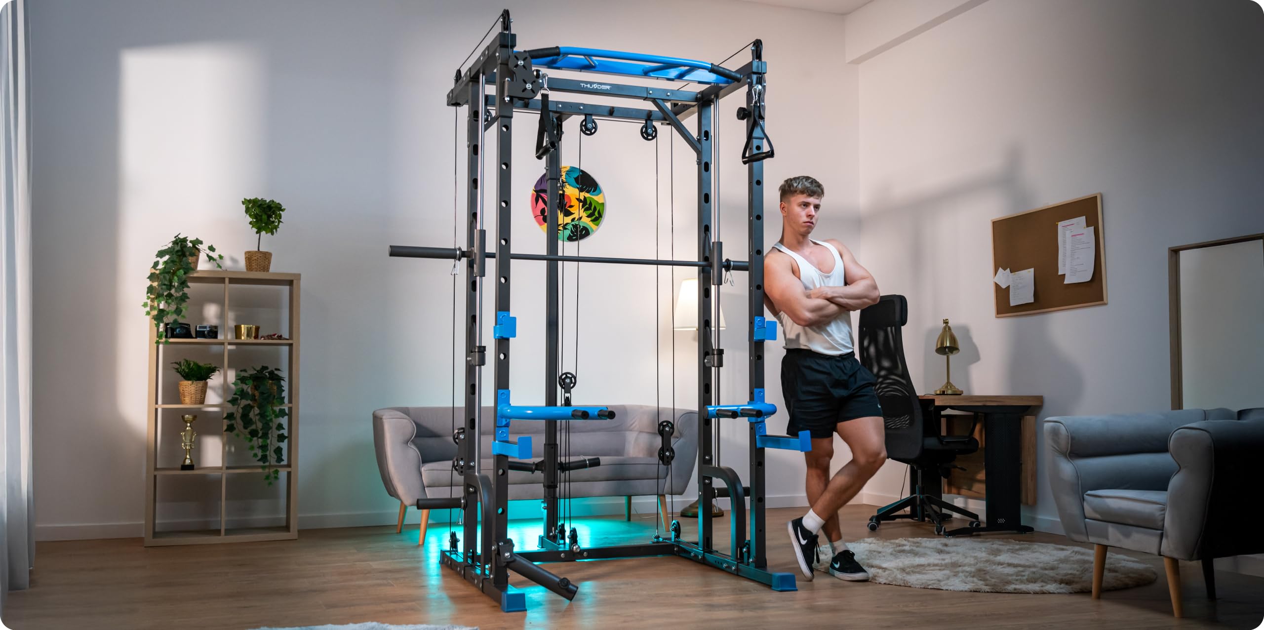 THUNDER : Station de Musculation complète – Power Tower, Machine Smith, Home Gym