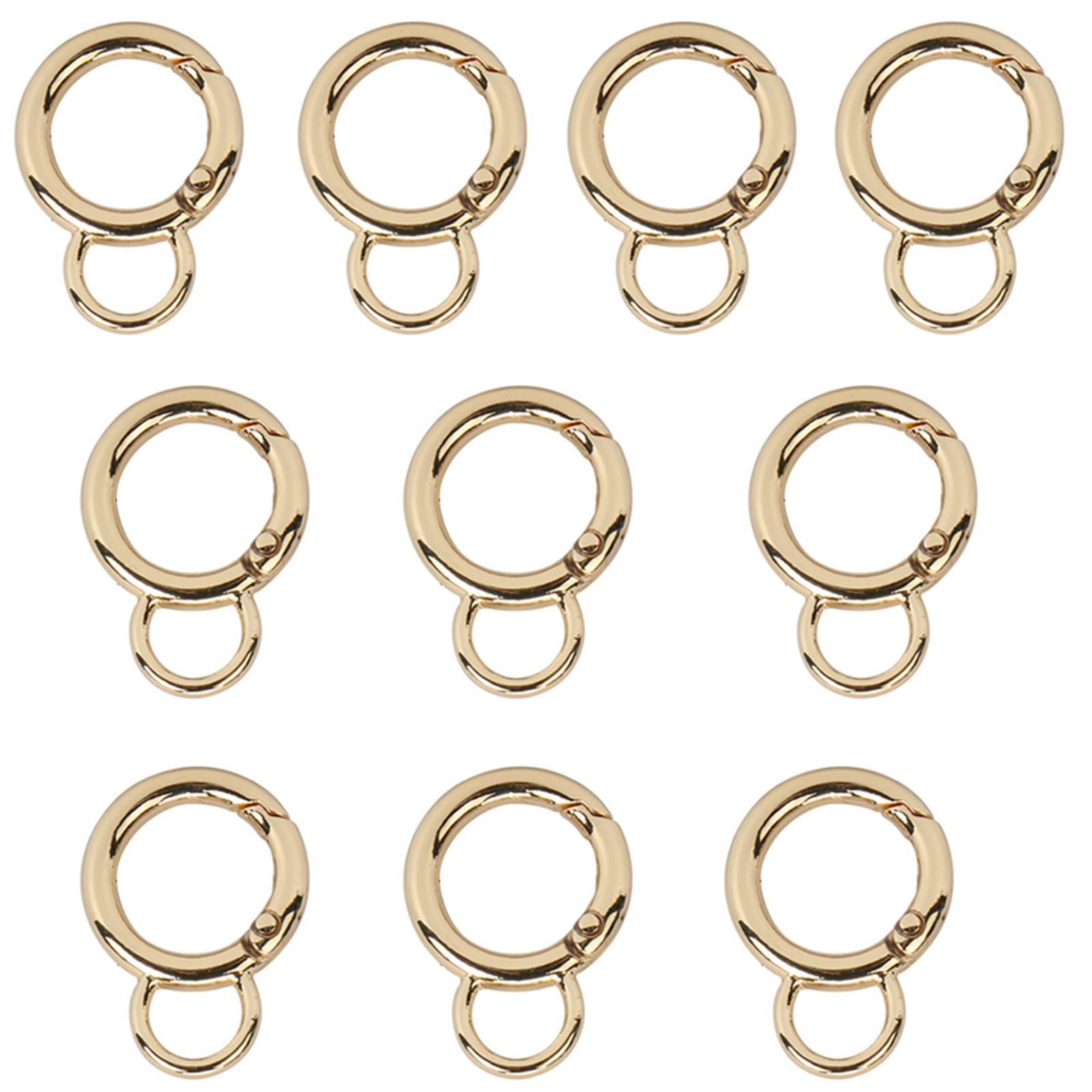 Alksubbm Of 10 Metal Carabiners Keyrings Buckle Metal Spring Clip for Handbag Handle Strap Keychain Craft Jewelry Making Chain Clip