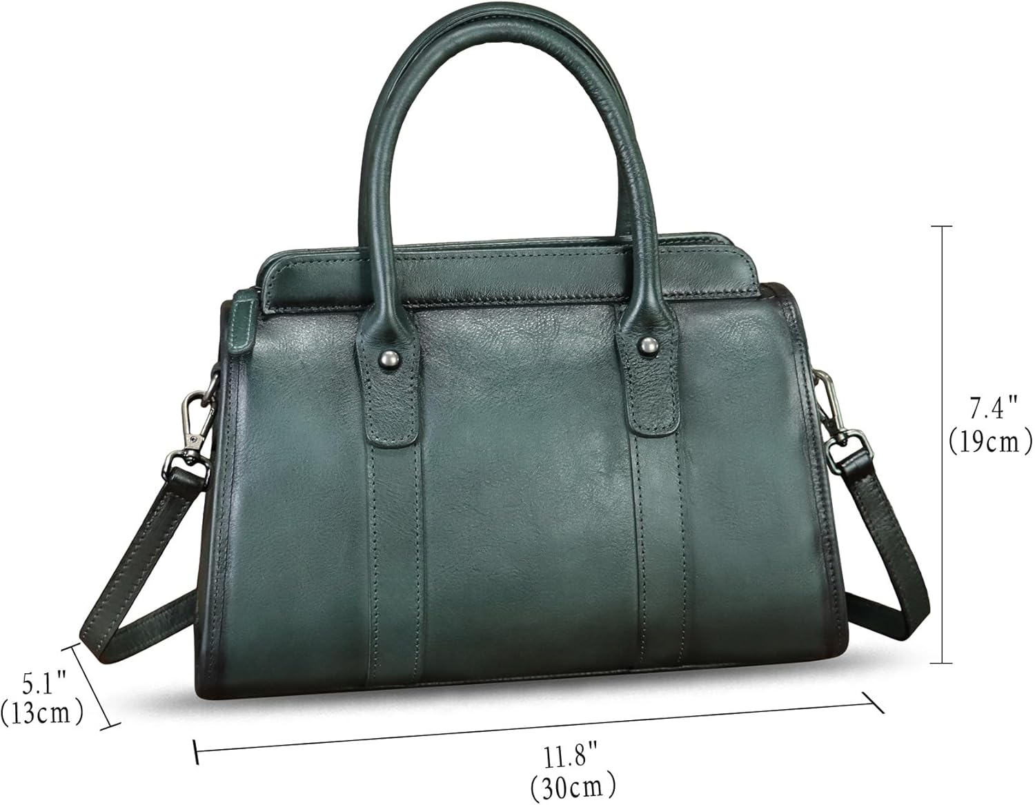 Genuine Leather Purses and Handbags for Women Vintage Handmade Leather Top Handle Purses Satchel Shoulder Bag with Strap - Image 5