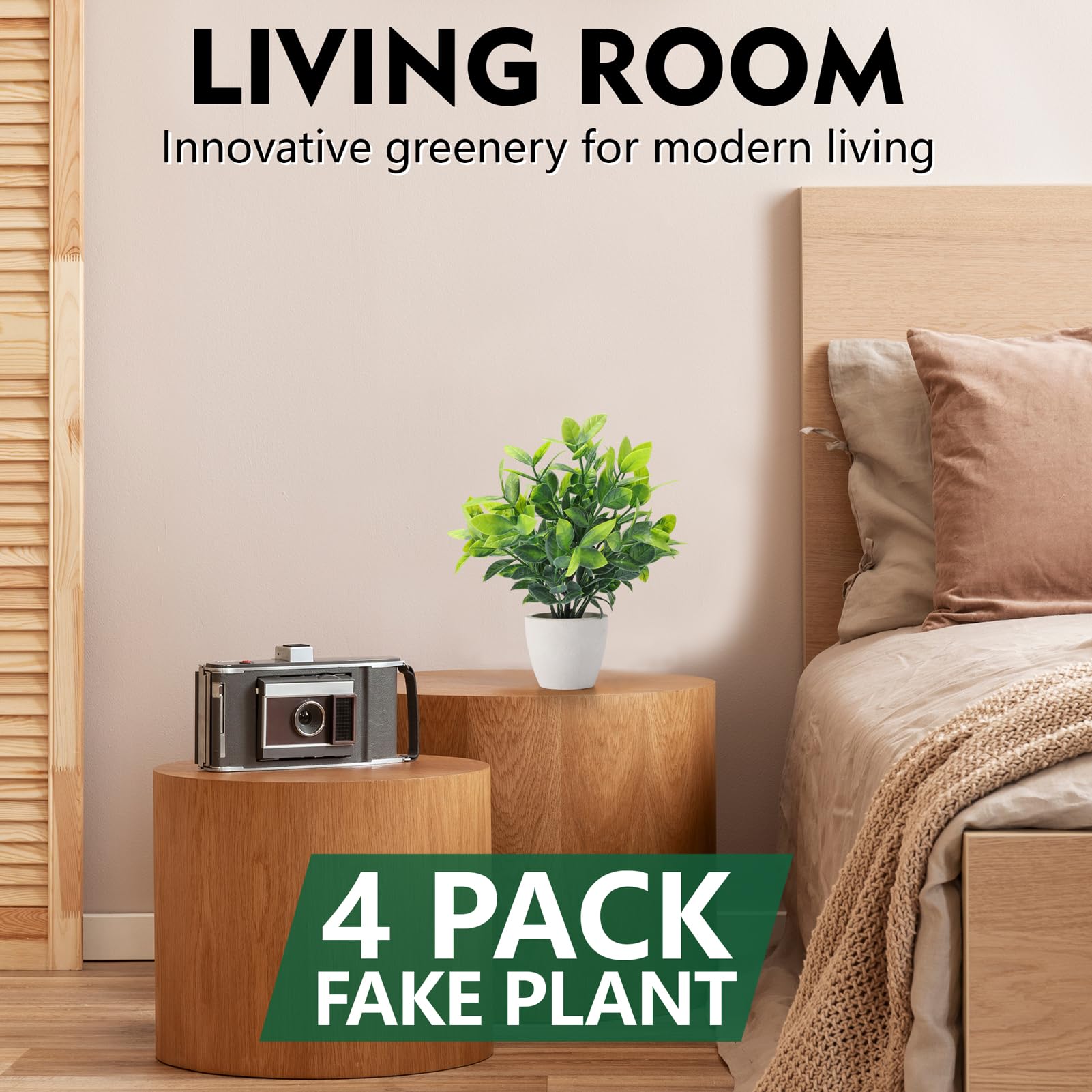 FAVOWREATH Paquete de 4 Plantas Falsas de cerámica, Mini Plantas Artificiales en Maceta para decoración del hogar, Oficina, decoración de habitación, decoración de Granja, decoración de Mesa de