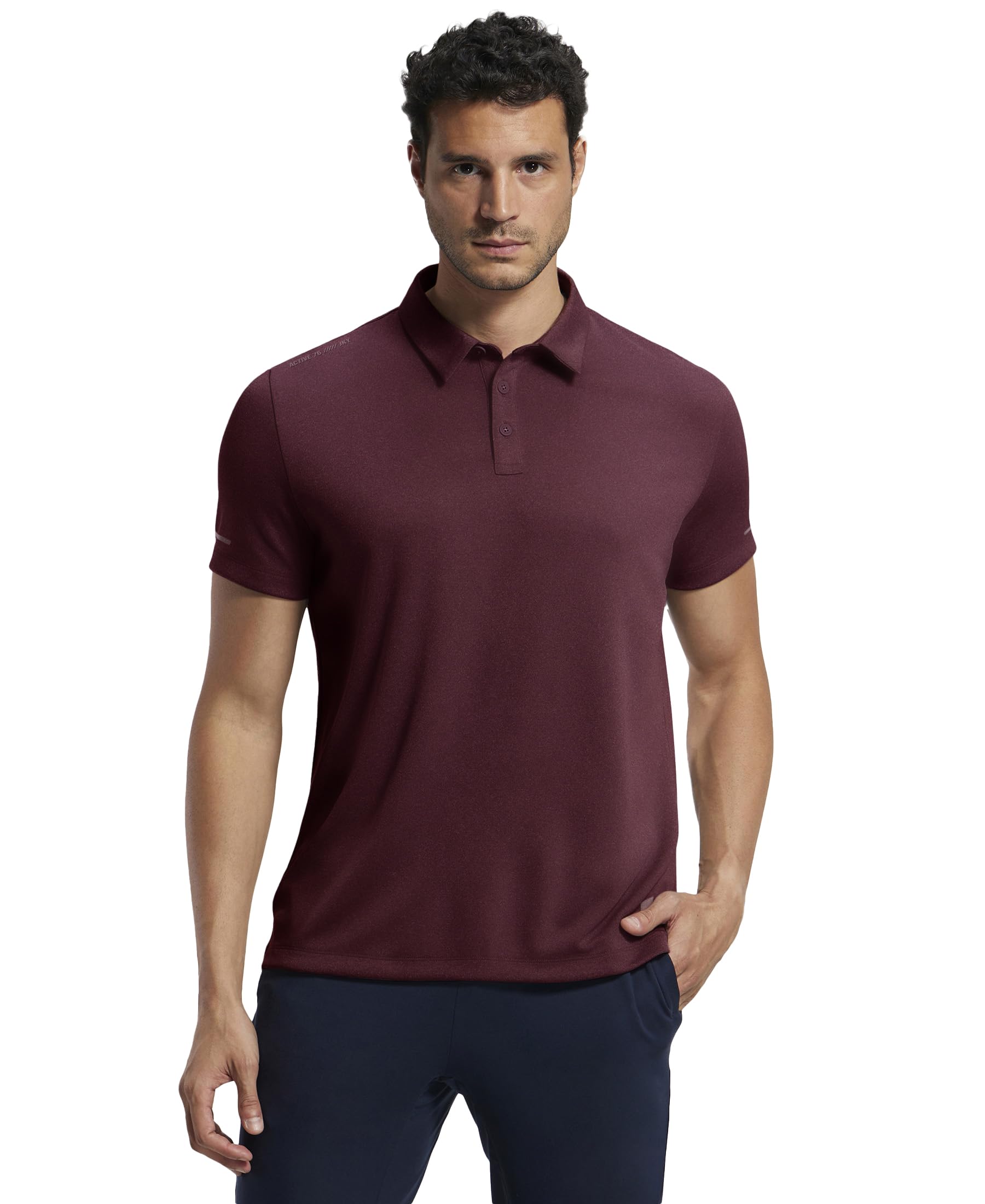jockey MV41 Men's Recycled Microfiber Elastane Stretch Half Sleeve Polo Active Wear T-Shirt with Breathable Mesh-picture-23
